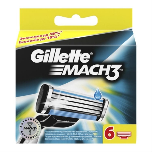 Сменные кассеты Gillette Mach 3 (6 кас) (РУС)