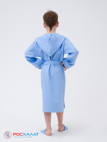 Детский вафельный халат с капюшоном В-07 (2)