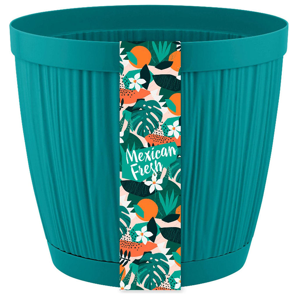 Кашпо для цветов пластмассовое 4,5л, д27см, h16см, белый, без подвесов ...