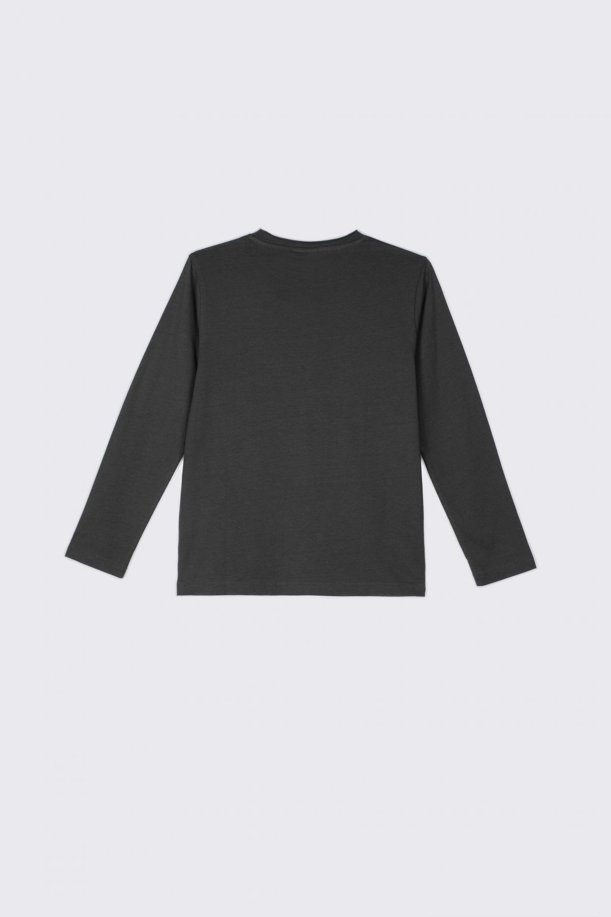 -39% T-shirt z długim rękawem grafitowy z nadrukiem