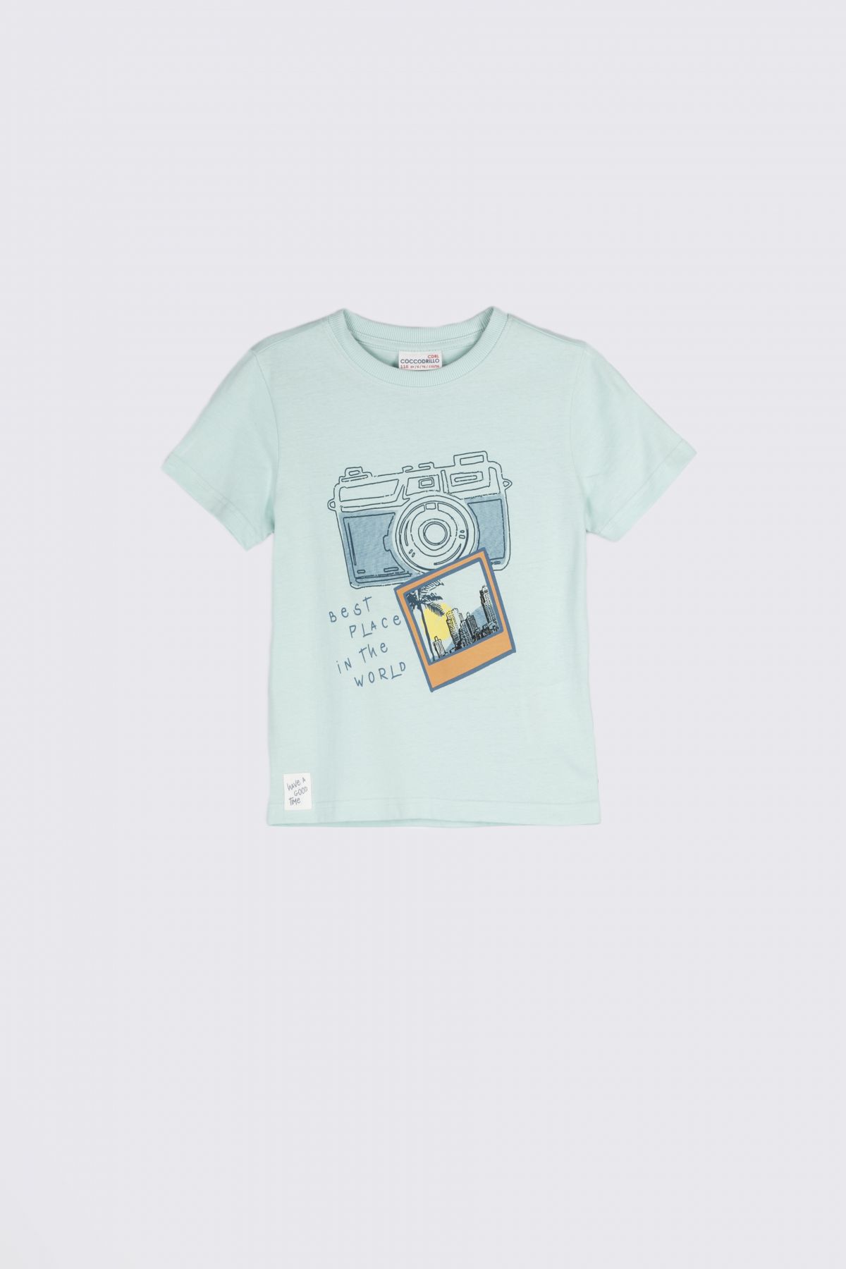 -49% T-shirt z krótkim rękawem miętowy z motywem fotograficznym