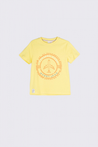 -49% T-shirt z krótkim rękawem żółty z nadrukiem
