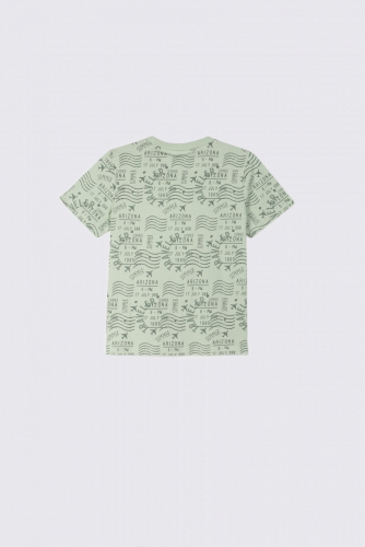 -31% T-shirt z krótkim rękawem zielony z nadrukiem