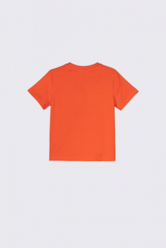 -39% T-shirt z krótkim rękawem pomarańczowy z nadrukiem