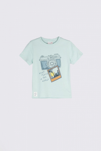 -49% T-shirt z krótkim rękawem miętowy z motywem fotograficznym