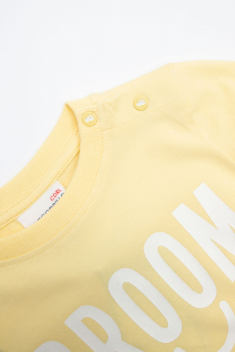 -39% T-shirt z długim rękawem żółty z napisem