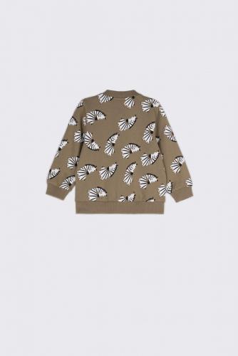 -42% Bluza rozpinana khaki z żyrafami