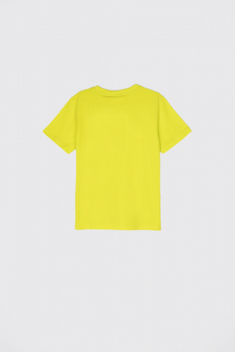 -31% T-shirt z krótkim rękawem limonkowy z nadrukiem