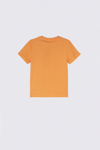 -49% T-shirt z krótkim rękawem pomarańczowy z nadrukiem i napisami