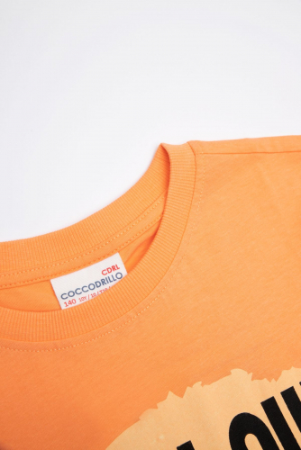 -31% T-shirt z krótkim rękawem pomarańczowy z nadrukiem