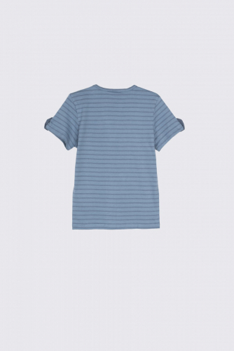 -39% T-shirt z krótkim rękawem niebieski w paski