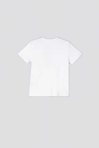 -56% T-shirt z krótkim rękawem biały z nadrukiem