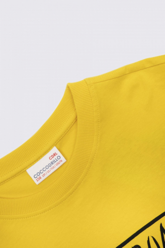-49% T-shirt z długim rękawem żółty z nadrukiem