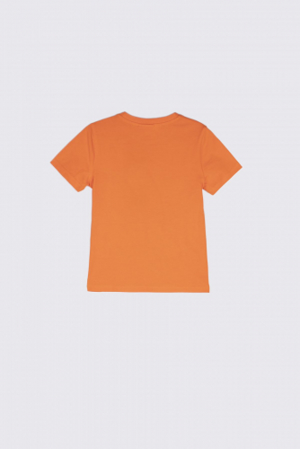 -49% T-shirt z krótkim rękawem pomarańczowy z nadrukiem samochodów