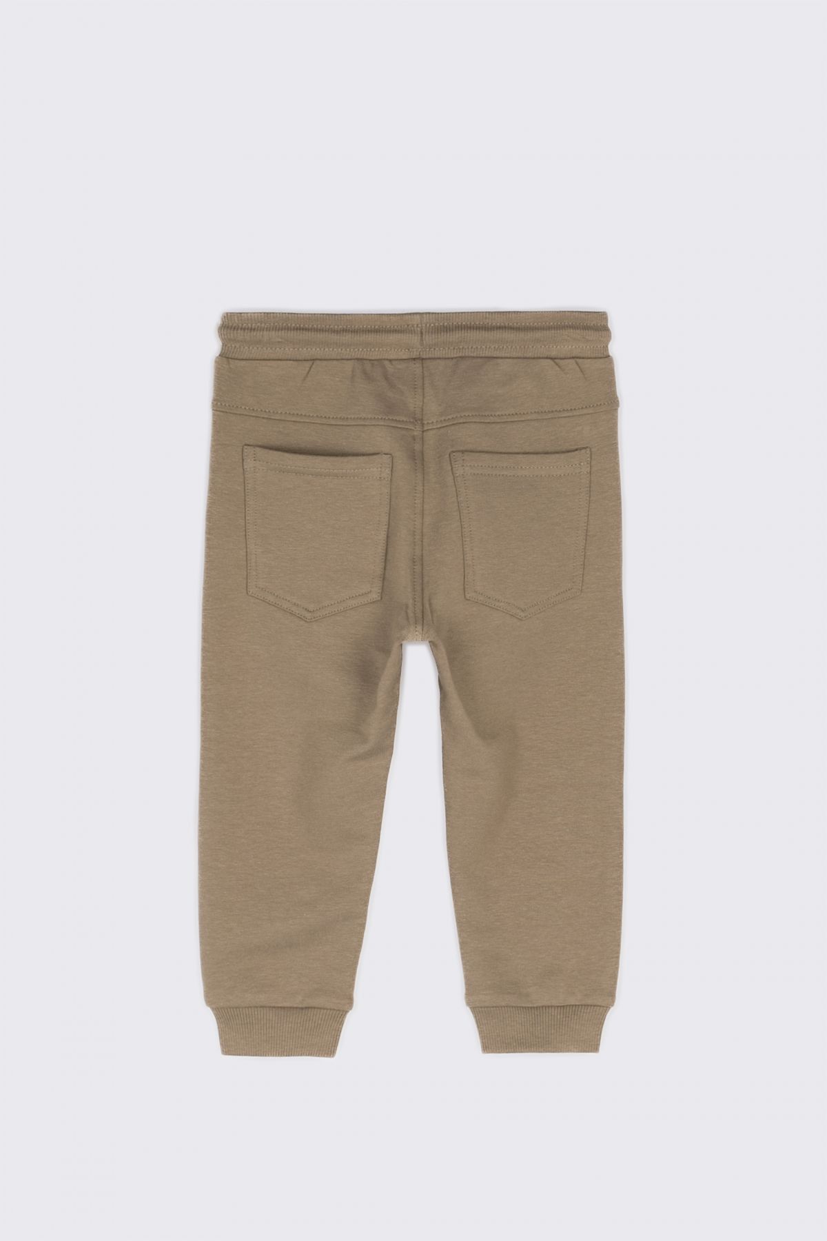 -32% Spodnie dresowe khaki gładkie