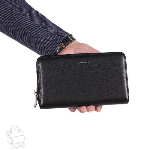 Клатч мужской кожаный 20939 black Pratero