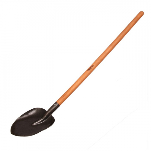 Лопата универсальная, с рёбрами жёсткости, L = 147 см, деревянный черенок, Greengo