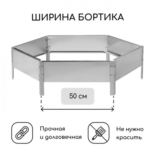 Клумба оцинкованная, d = 100 см, высота бортика 15 см, Greengo