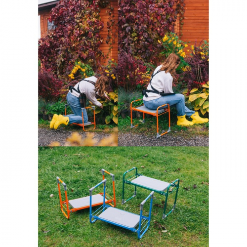 Скамейка-перевёртыш садовая Nika, складная 56х30х42,5 см, оранжевая, до 100кг, для дачи