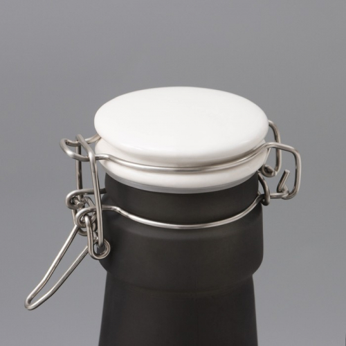 Бутыль стеклянный GJA. Марани, 25 л, с фарфоровой крышкой, с бугельным замком, цвет чёрный, 1 сорт