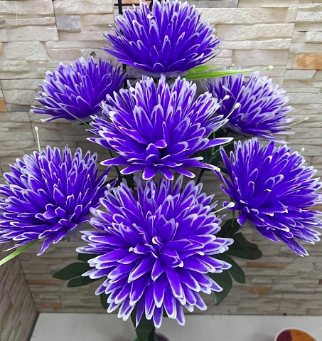 Цветы искусственные декоративные Букет астр (7 цветков) 70 см