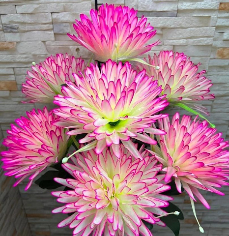 Цветы искусственные декоративные Букет астр (7 цветков) 70 см