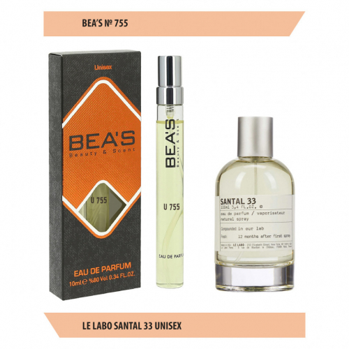 Компактный парфюм Beas U 755 Ле Лабо Santal 33 unisex 10 ml