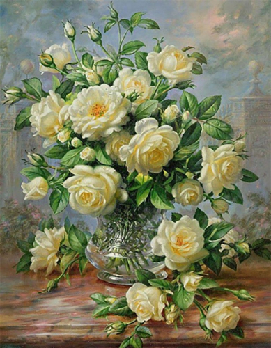 Картина по номерам 40х50 - Розы в вазе