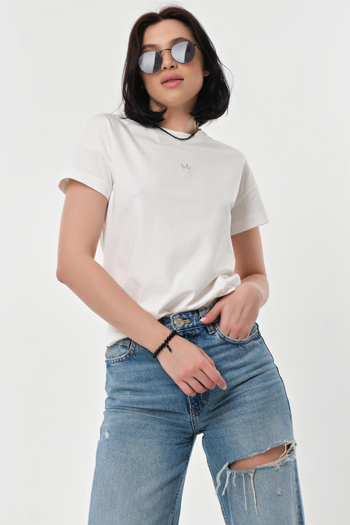 ст. цена1495руб.! Футболка с принтом хлопковая тофу