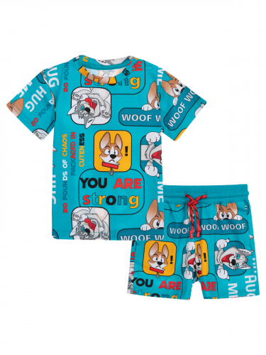 767 р 1015 р    Комплект детский трикотажный для мальчиков: фуфайка (футболка), шорты