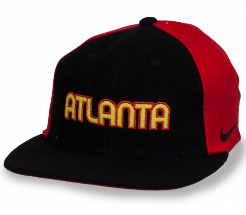 Чёрно-красная ХИП-ХОП кепка Atlanta – хайповый снепбек на каждый день! №5183 ОСТАТКИ СЛАДКИ!!!!