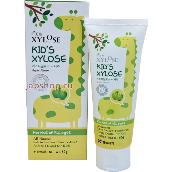 Hanil Xylose KID'S Apple Зубная паста с экстрактом яблока для детей, 60 гр (8809177590862)