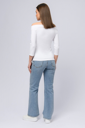 Блуза белого цвета с открытыми плечами и разрезами по бокам 1001 DRESS #844817Белый