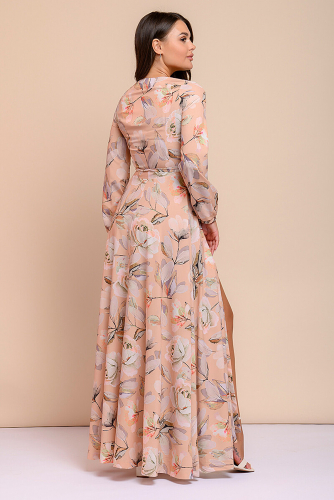 Платье 1001 DRESS #856839Бежевый (принт)