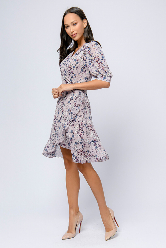 Платье 1001 DRESS #808000Серый (принт)