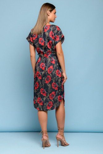 Платье 1001 DRESS #853192Темно-синий (принт)