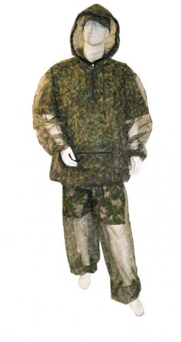 Костюм антимоскитный (сетка), куртка, брюки, цвет - ЗЕЛЕНЫЙ, с капюшоном, размер XXL (54-56)