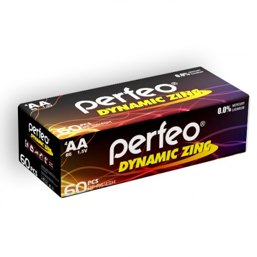 Батарейка Perfeo R06 AA Dynamic Zinc SR4 (60/1200)