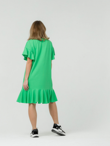 290 Платье с воланами, зеленый