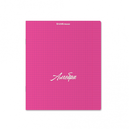 Тетрадь общая ученическая с пластиковой обложкой на скобе ErichKrause® NEON, розовый, АЛГЕБРА, 48 листов, клетка