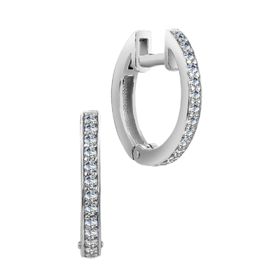 11-0287 Серьги с фианитом родированные серебро 925*