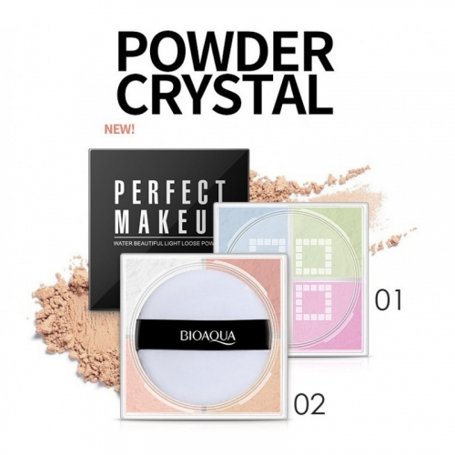 195  295_Рассыпчатая четырехцветная пудра BioAqua Perfect MakeUp Powder