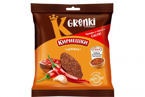 «Кириешки», гренки со вкусом «Аджика» и соусом Heinz «Сальса» жгуче-острым, 70 г