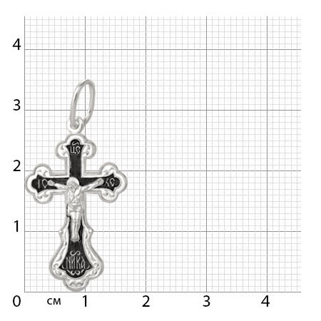 1-161-3 крест из серебра частично черненый штампованный