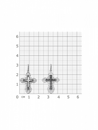 2-239-3 Крест из серебра частичное чернение литье
