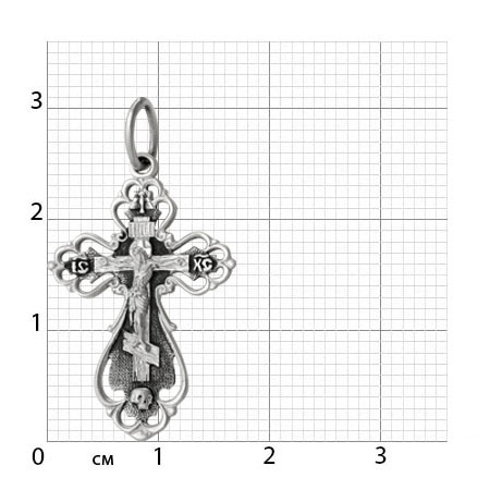 2-157-3 Крест из серебра частичное чернение литье
