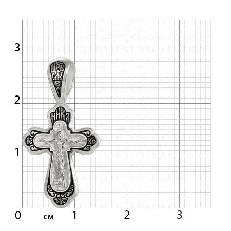2-347-3 Крест (Свт.Николай) из серебра частичное чернение литье