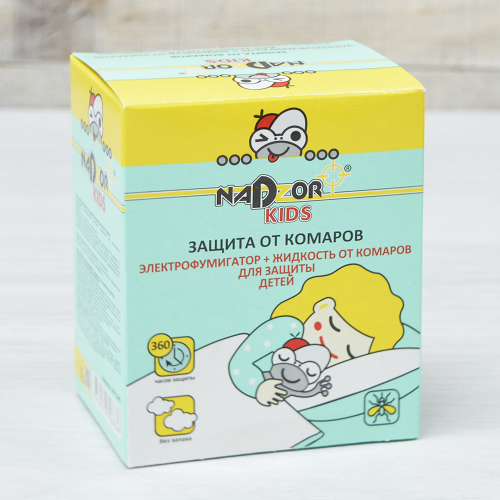 Комплект от комаров для детей 45 ночей (фумигатор+жидкость) Nadzor