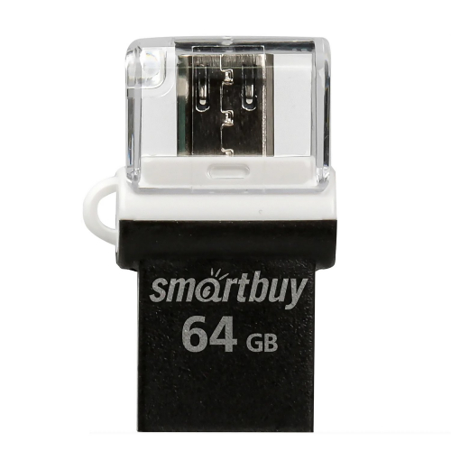 Флэш накопитель USB 64 Гб Smart Buy OTG Poko (black)