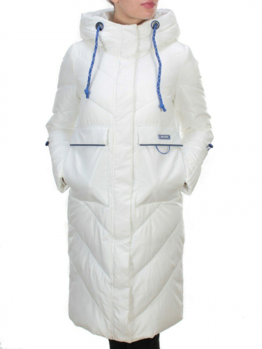 9190 WHITE Пальто зимнее женское EVCANBADY (200 гр. холлофайбера) размер M - 44российский